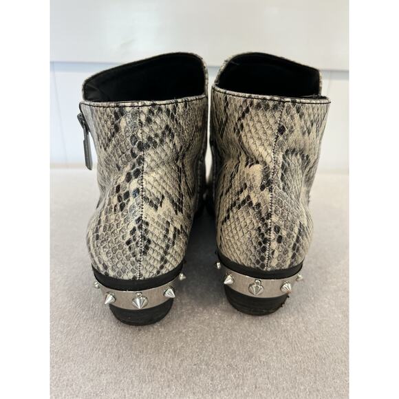 Circus Sam Edelman Black & White Faux Snakeskin Leather Ankle Booties 9.5 - Picture 2 of 11